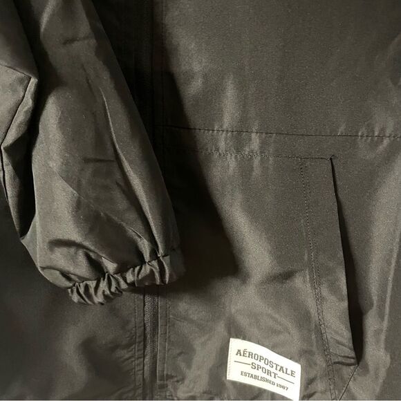 Aeropostale Sports windbreaker Black Jacket SMALL New - Picture 6 of 8